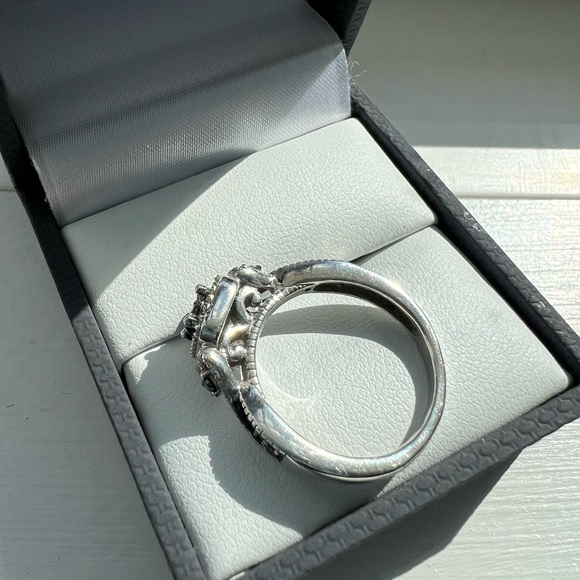 Blue & White Diamond Promise Ring - Picture 9 of 14